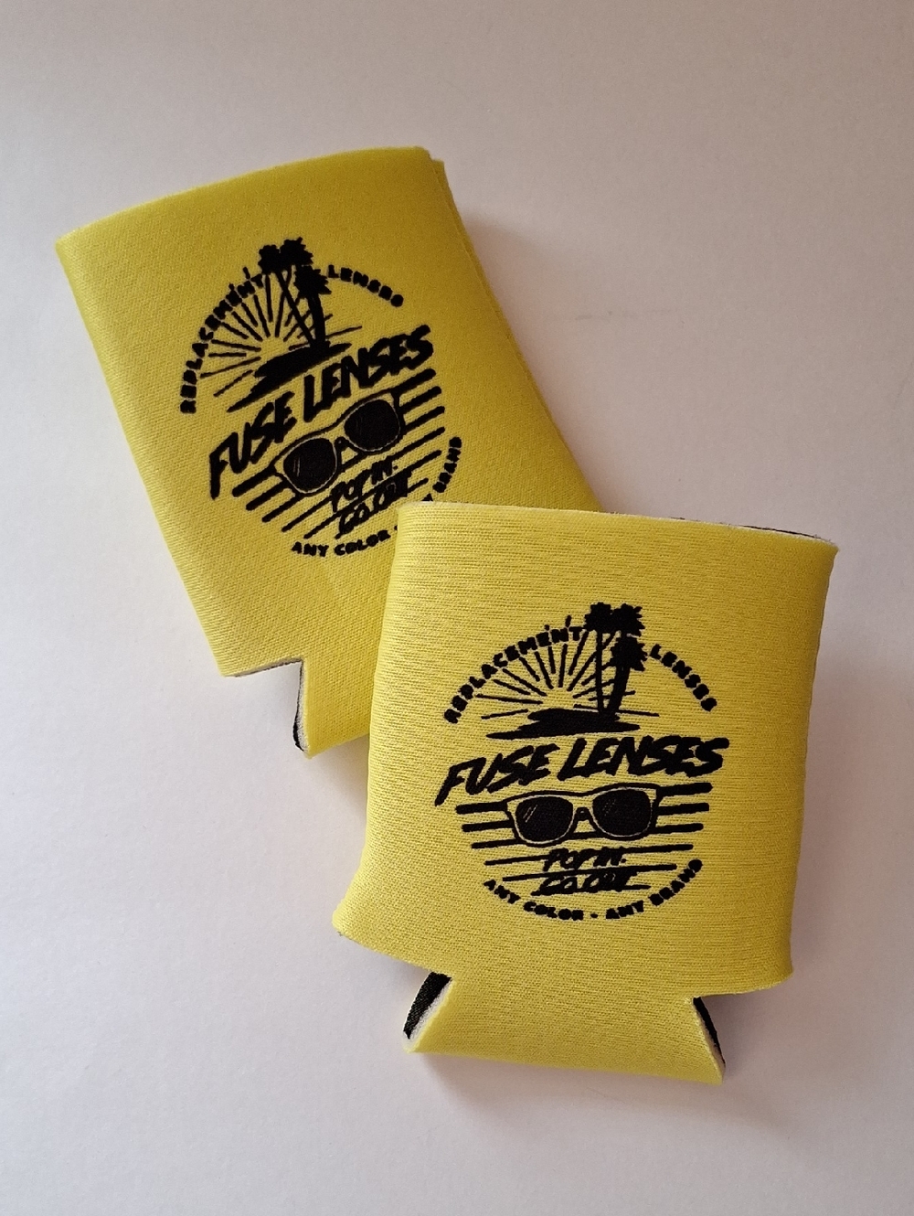 Yellow Can Cooler Koozie - Pack of 2